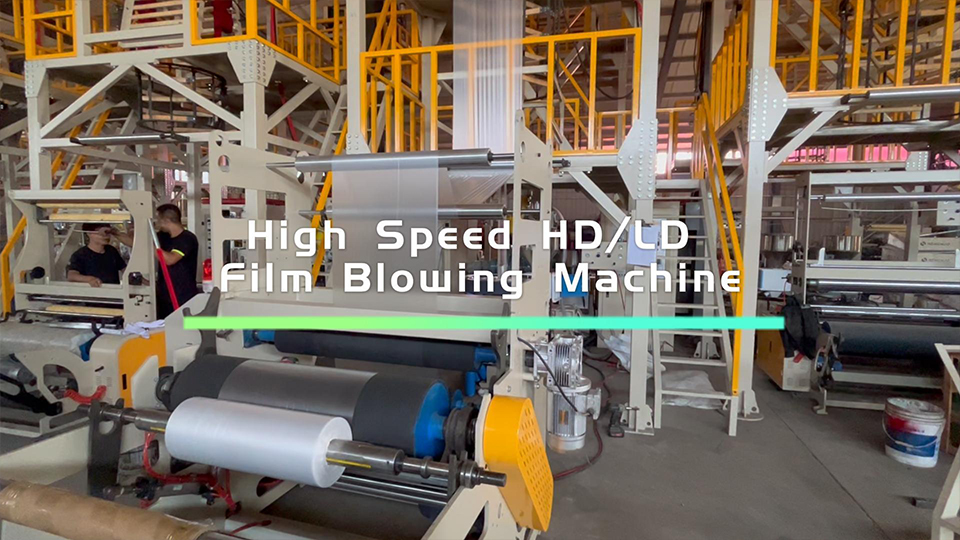 Mono layer film blowing machine with automatic single winder